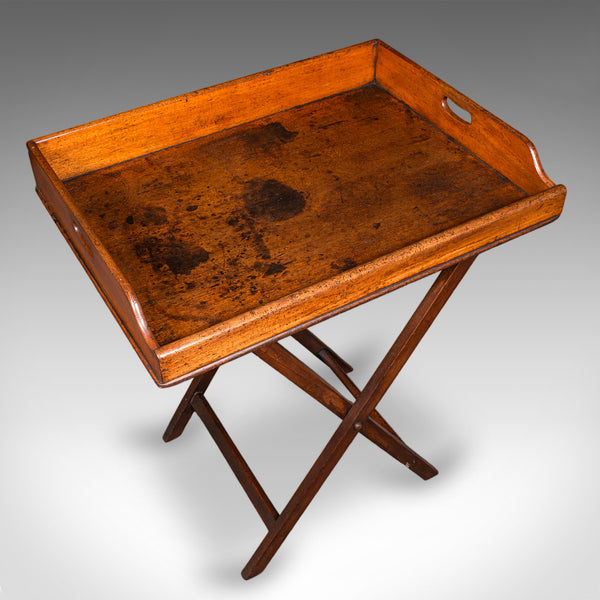 Antique Butler's Serving Tray on Stand, English Country House, Folding, Georgian