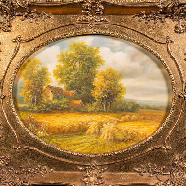 Vintage Landscape Painting, English School, Art, Countryside Picture, Circa 1950