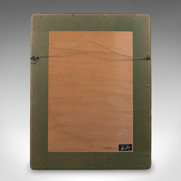 Vintage Geisha Portrait, Japanese Textile Relief Costume Picture, Art Deco, 1940