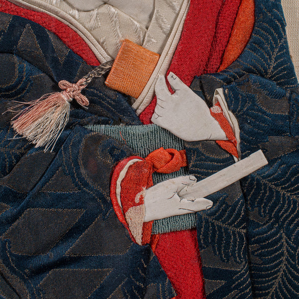 Vintage Geisha Portrait, Japanese Textile Relief Costume Picture, Art Deco, 1940