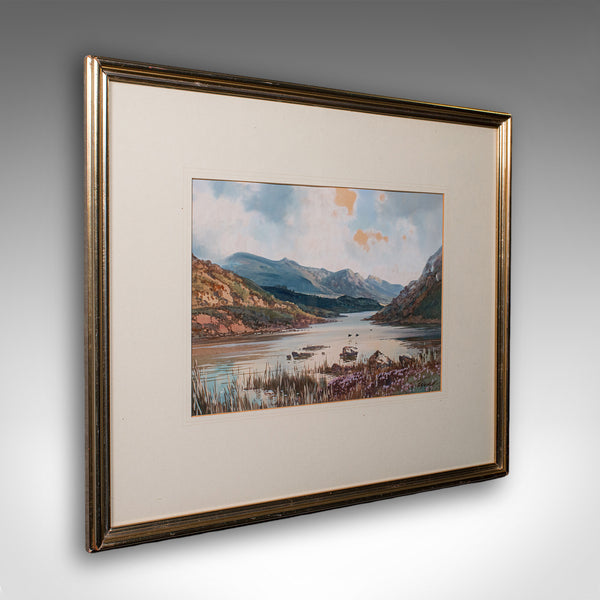 Antique Loch Landscape Painting, Scottish, Watercolour Art, Highlands Picture