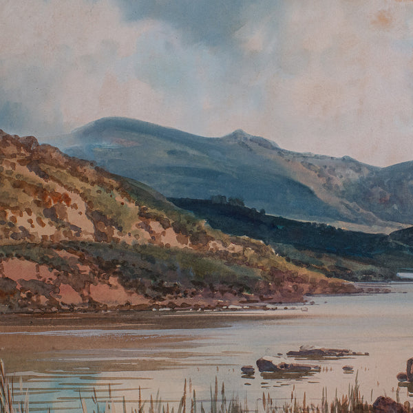 Antique Loch Landscape Painting, Scottish, Watercolour Art, Highlands Picture