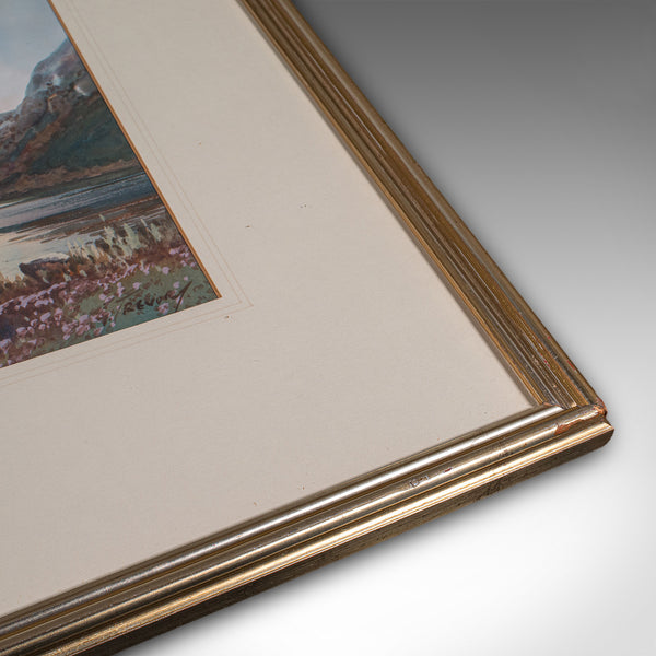 Antique Loch Landscape Painting, Scottish, Watercolour Art, Highlands Picture