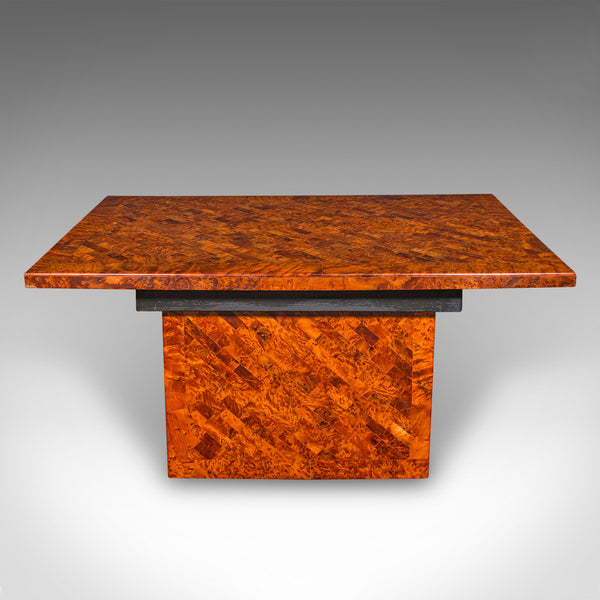 Vintage Marquetry Coffee Table, English Burr Yew, Art Deco, Modern, Circa 1940