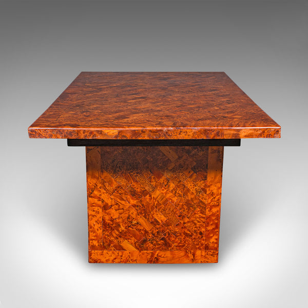 Vintage Marquetry Coffee Table, English Burr Yew, Art Deco, Modern, Circa 1940