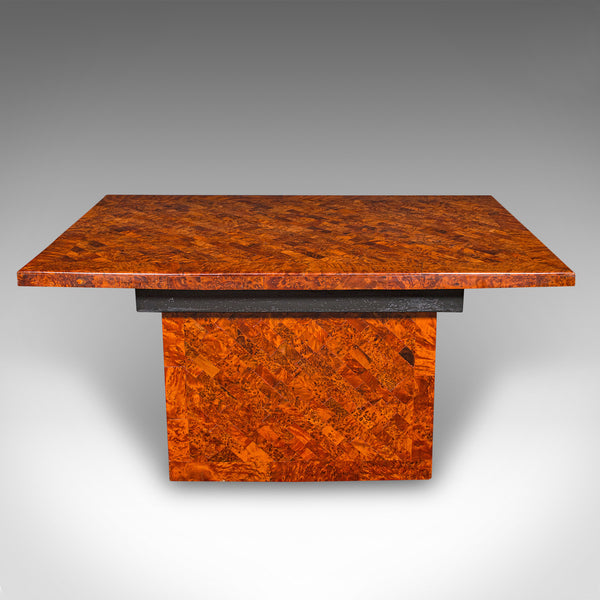 Vintage Marquetry Coffee Table, English Burr Yew, Art Deco, Modern, Circa 1940
