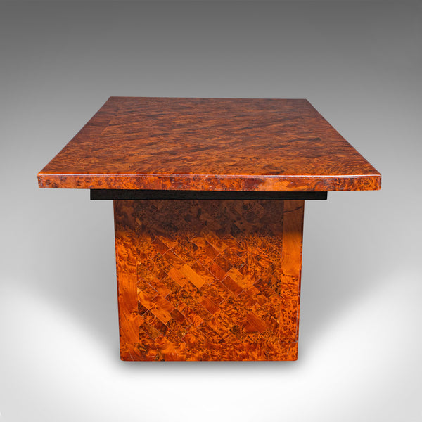Vintage Marquetry Coffee Table, English Burr Yew, Art Deco, Modern, Circa 1940