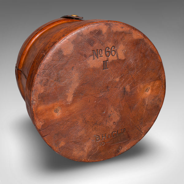 Vintage Drawing Room Waste Paper Basket, English, Leather Study Bin, Mid Century