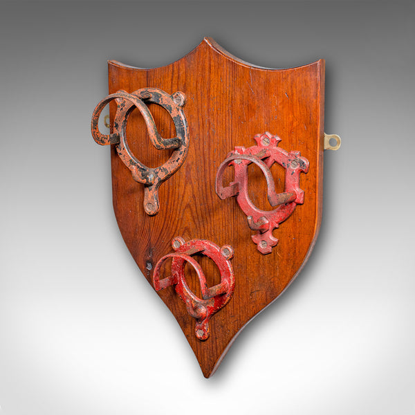 Antique Equestrian Yard Hanging Shield, Scottish, Beech, Tack Plaque, Victorian