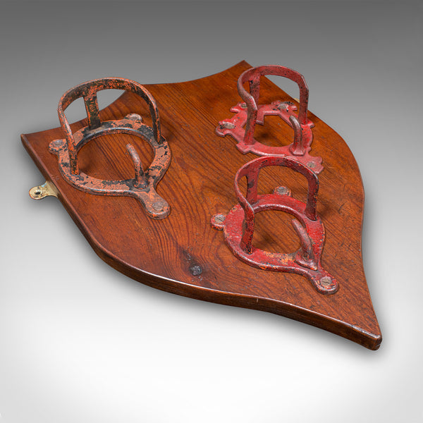 Antique Equestrian Yard Hanging Shield, Scottish, Beech, Tack Plaque, Victorian