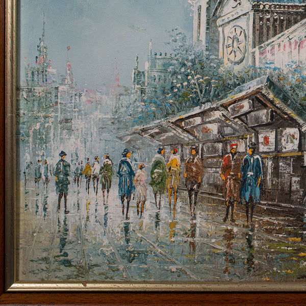 Vintage Paris Painting, French, Oil on Canvas, Notre Dame, Signed, Original Art