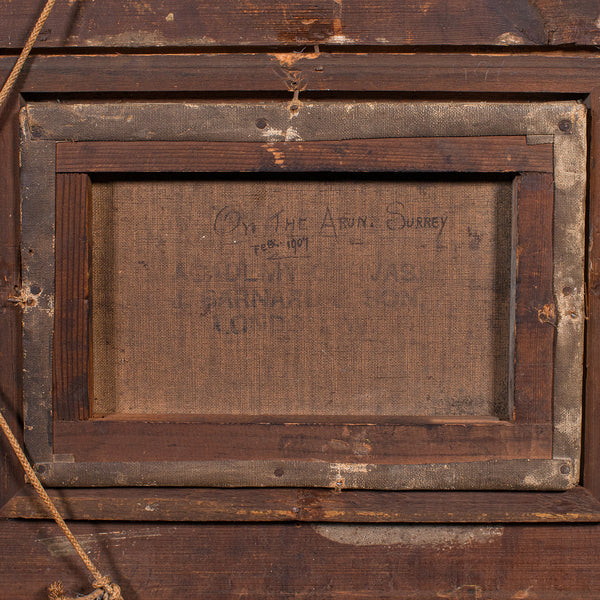 Antique River Landscape Painting, English School, Art, Oil on Canvas, Edwardian