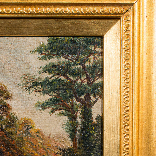 Antique River Landscape Painting, English School, Art, Oil on Canvas, Edwardian