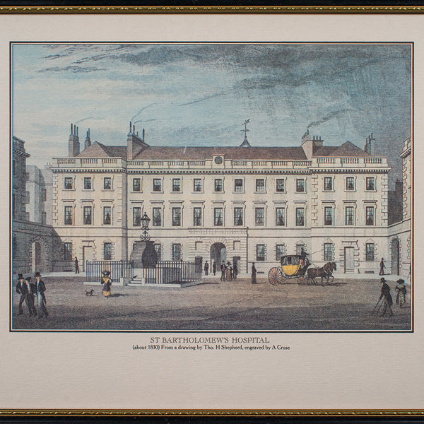 Antique Hospital Picture, St Barts, London, Engraving, Art, Medical, Victorian