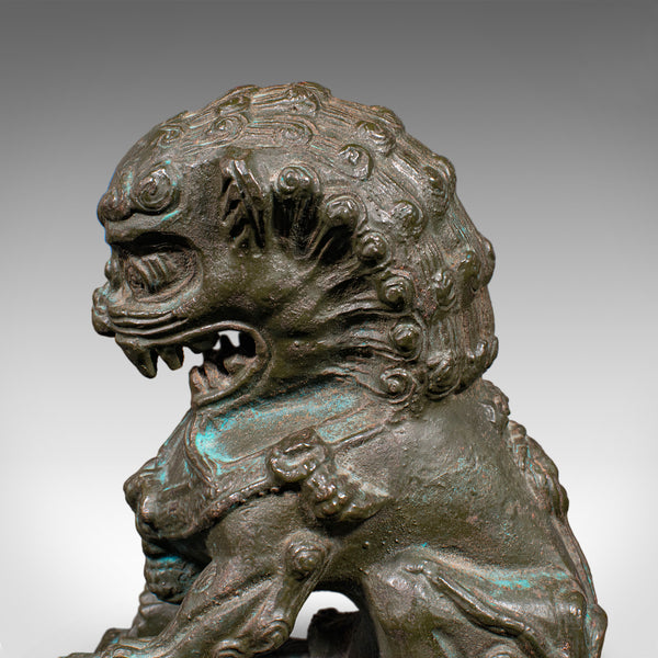 Pair of Vintage Dog of Fo Bookends, Oriental, Bronze, Book Rest, Art Deco, 1930