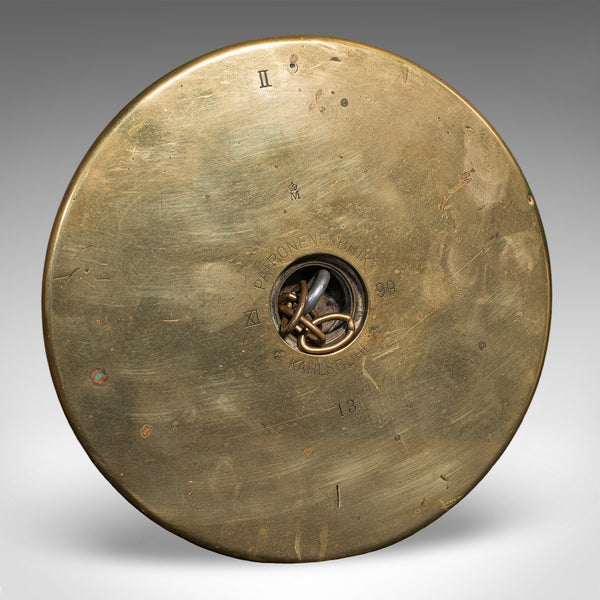 Large Vintage Alarm Gong, Oriental, Hardwood Chime Stand, Brass, Art Deco, 1930