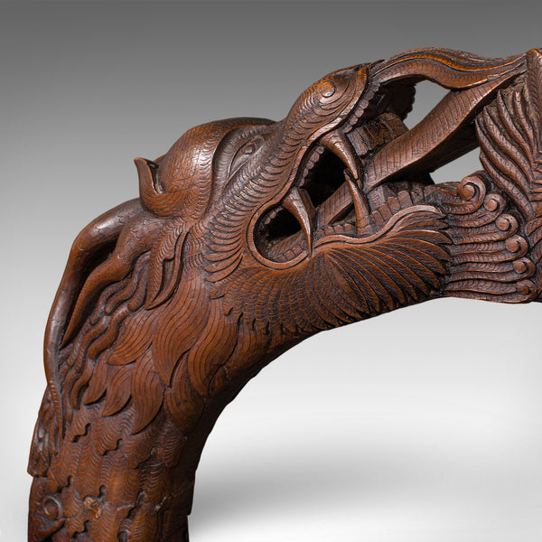 Large Vintage Alarm Gong, Oriental, Hardwood Chime Stand, Brass, Art Deco, 1930