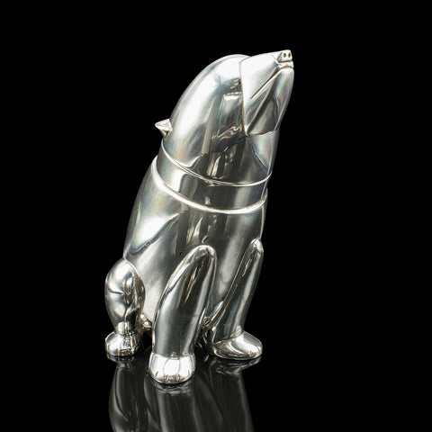 Vintage Polar Bear Cocktail Shaker, American, Silver Plate, Bar Mixer, Art Deco