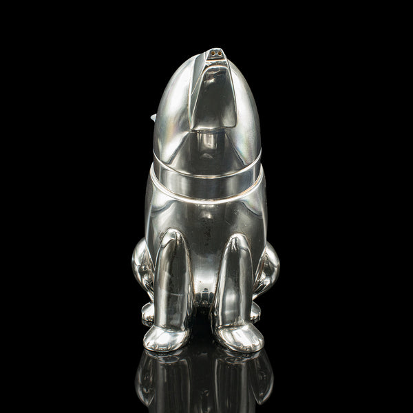 Vintage Polar Bear Cocktail Shaker, American, Silver Plate, Bar Mixer, Art Deco