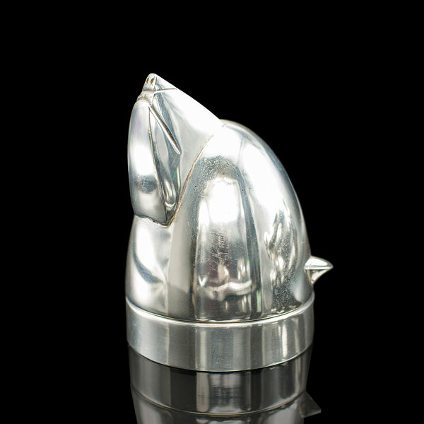 Vintage Polar Bear Cocktail Shaker, American, Silver Plate, Bar Mixer, Art Deco