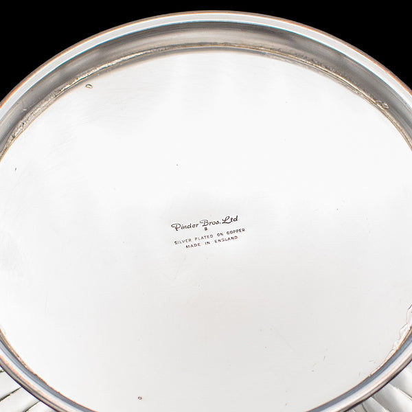 Vintage Punch Bowl, English, Silver Plate, Ice Dish, Cooler, Trophy, Art Deco