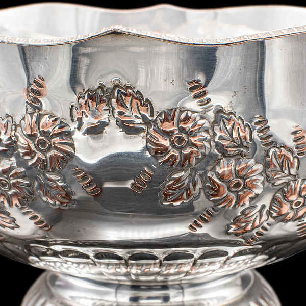 Vintage Punch Bowl, English, Silver Plate, Ice Dish, Cooler, Trophy, Art Deco