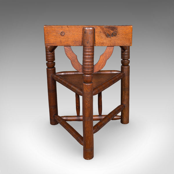 Antique Turner's Chair, English, Oak, Old Saxon, Elbow Seat, Victorian, C.1900