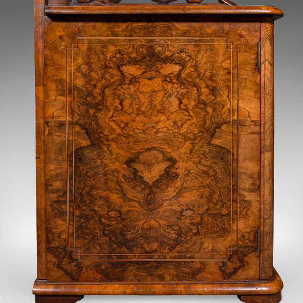 Antique Pianist's Lounge Server, English, Burr Walnut, Music Cabinet, Victorian