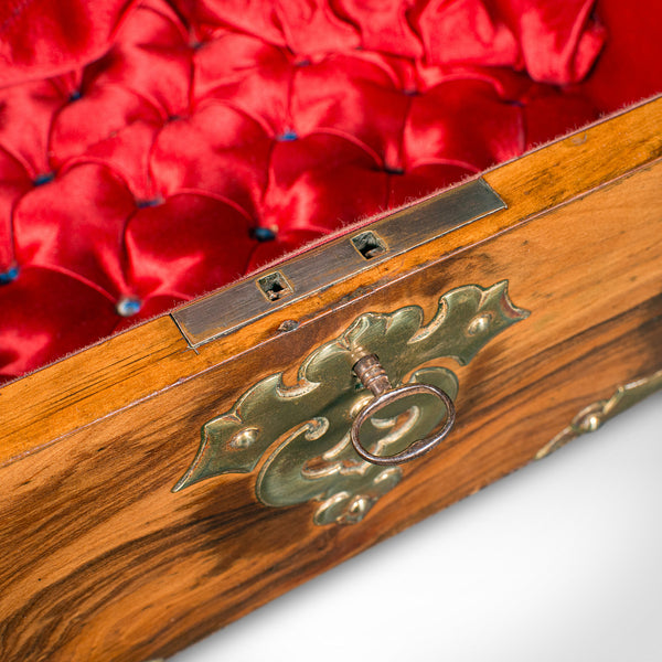 Antique Gothic Revival Sewing Case, Scottish, Walnut, Brass, Workbox, Victorian - London Fine Antiques