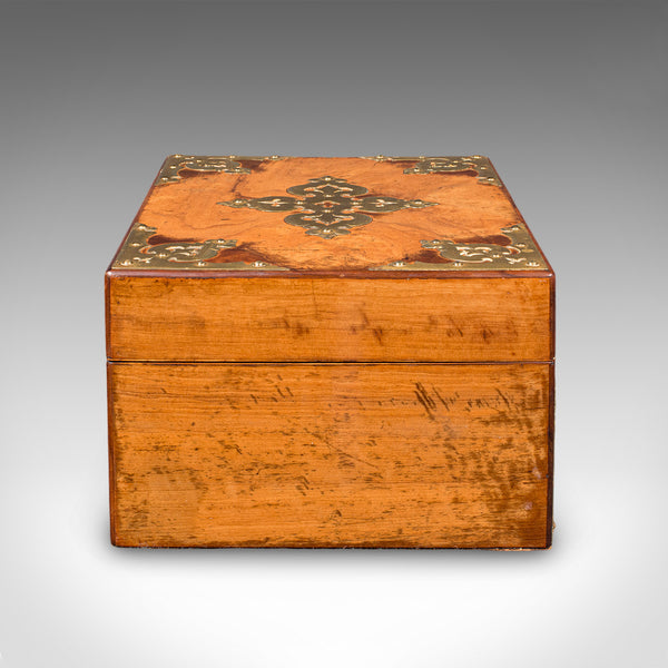 Antique Gothic Revival Sewing Case, Scottish, Walnut, Brass, Workbox, Victorian - London Fine Antiques