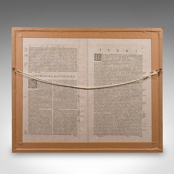 Antique Suffolk County Map, Dutch, Atlas Novus, Joan Blaeu, Cartography, C.1645