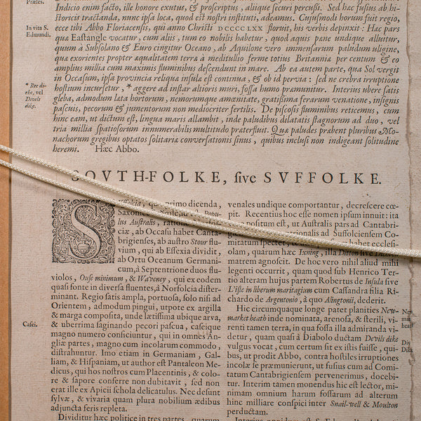 Antique Suffolk County Map, Dutch, Atlas Novus, Joan Blaeu, Cartography, C.1645