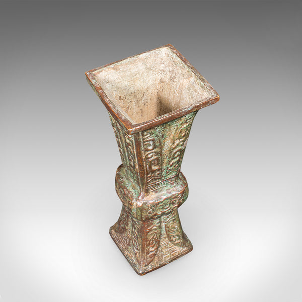 Antique Gu Ritual Vessel, Oriental, Bronze, Ceremonial, Posy Vase, Victorian