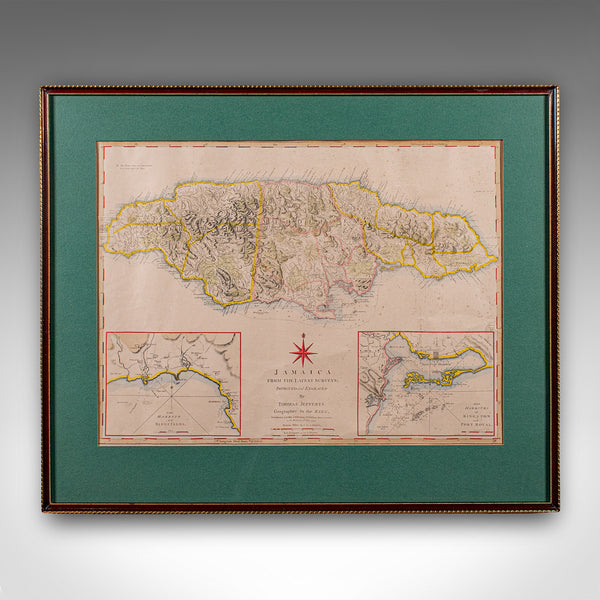 Antique Jamaica Map, English, Caribbean, Cartography, Thomas Jefferys, Georgian