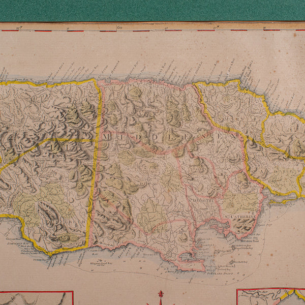 Antique Jamaica Map, English, Caribbean, Cartography, Thomas Jefferys, Georgian