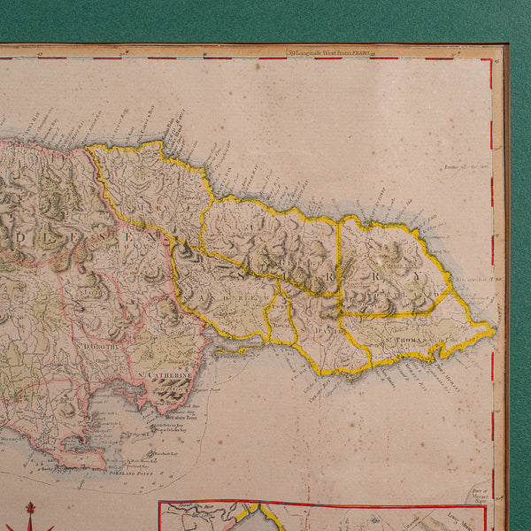 Antique Jamaica Map, English, Caribbean, Cartography, Thomas Jefferys, Georgian