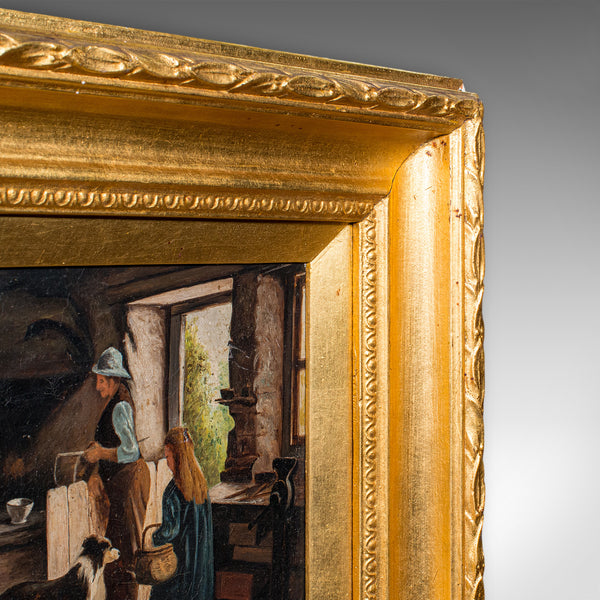 Antique Blacksmith's Cottage Painting, English School, Art, Picture, Figural