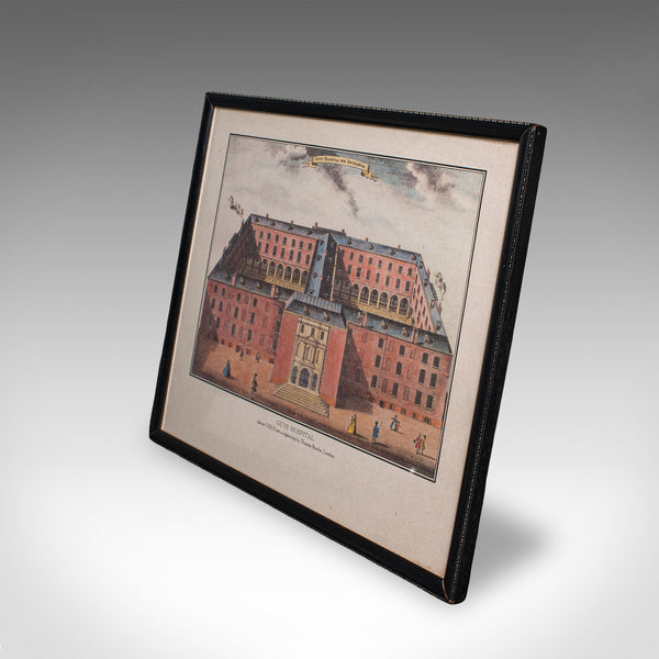 Vintage Guy's Hospital Desktop Picture, Engraving Print, Art, After 18th Century