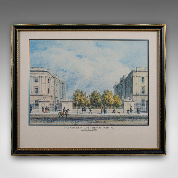 Antique Hospital Picture, St Thomas' London, Engraving, Art, Medical, Victorian