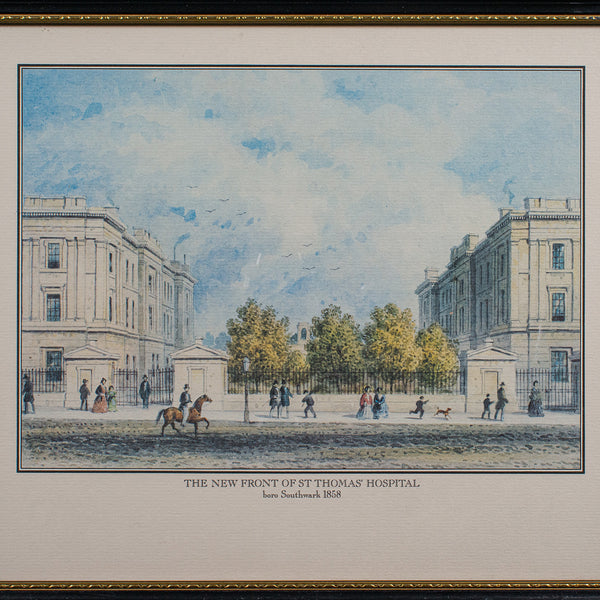 Antique Hospital Picture, St Thomas' London, Engraving, Art, Medical, Victorian