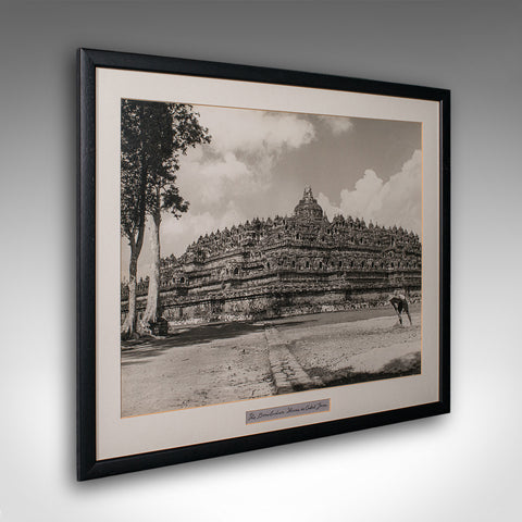 Vintage Photograph, Borobudur Shrine, Oriental, Monochrome, Java, Mid Century