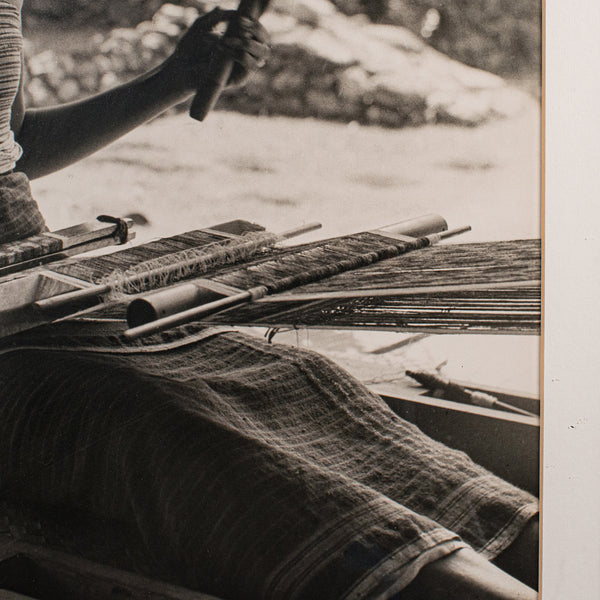 Vintage Loom Weaver Photograph, Balinese Woman, Monochrome Portrait, Mid Century - London Fine Antiques