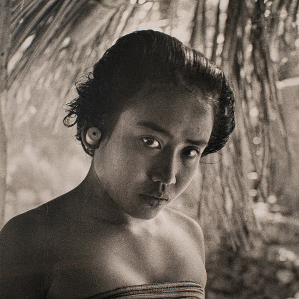 Vintage Loom Weaver Photograph, Balinese Woman, Monochrome Portrait, Mid Century - London Fine Antiques