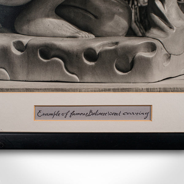 Vintage Photograph of Balinese Wood Carving, Oriental, Monochrome, Mid Century