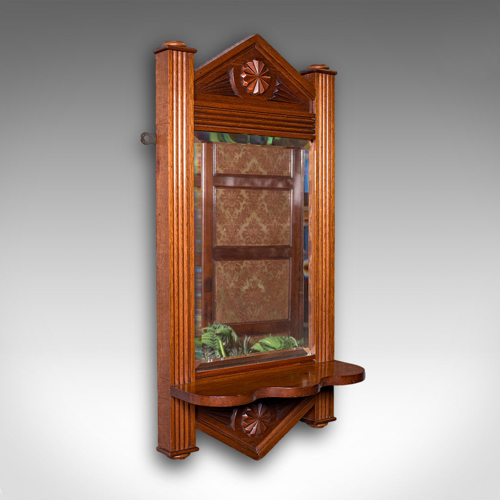 Antique Hallway Mirror, English, Walnut, Glass, Valet, Reception Hall, Edwardian