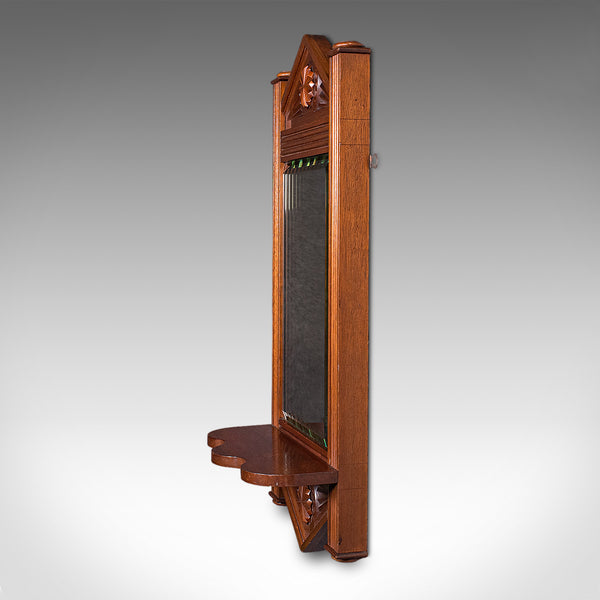 Antique Hallway Mirror, English, Walnut, Glass, Valet, Reception Hall, Edwardian