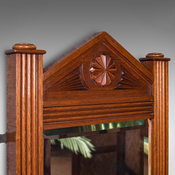 Antique Hallway Mirror, English, Walnut, Glass, Valet, Reception Hall, Edwardian