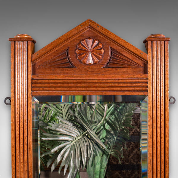 Antique Hallway Mirror, English, Walnut, Glass, Valet, Reception Hall, Edwardian