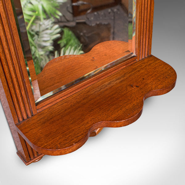 Antique Hallway Mirror, English, Walnut, Glass, Valet, Reception Hall, Edwardian