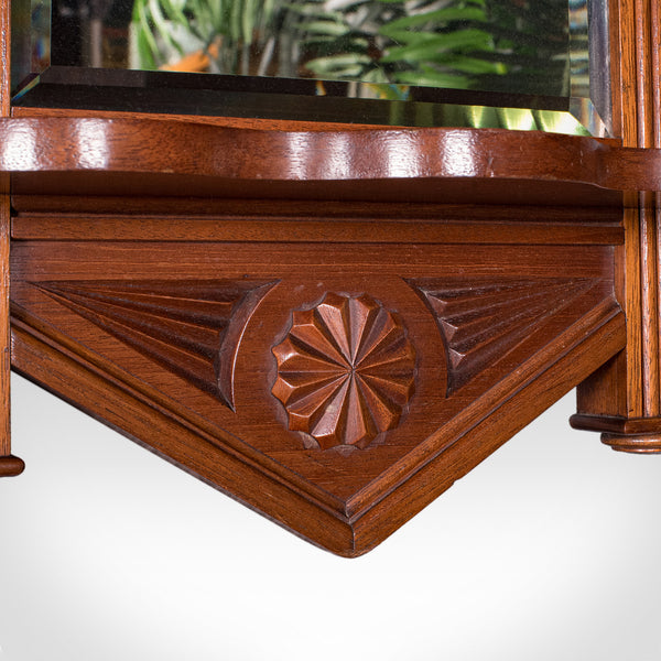 Antique Hallway Mirror, English, Walnut, Glass, Valet, Reception Hall, Edwardian